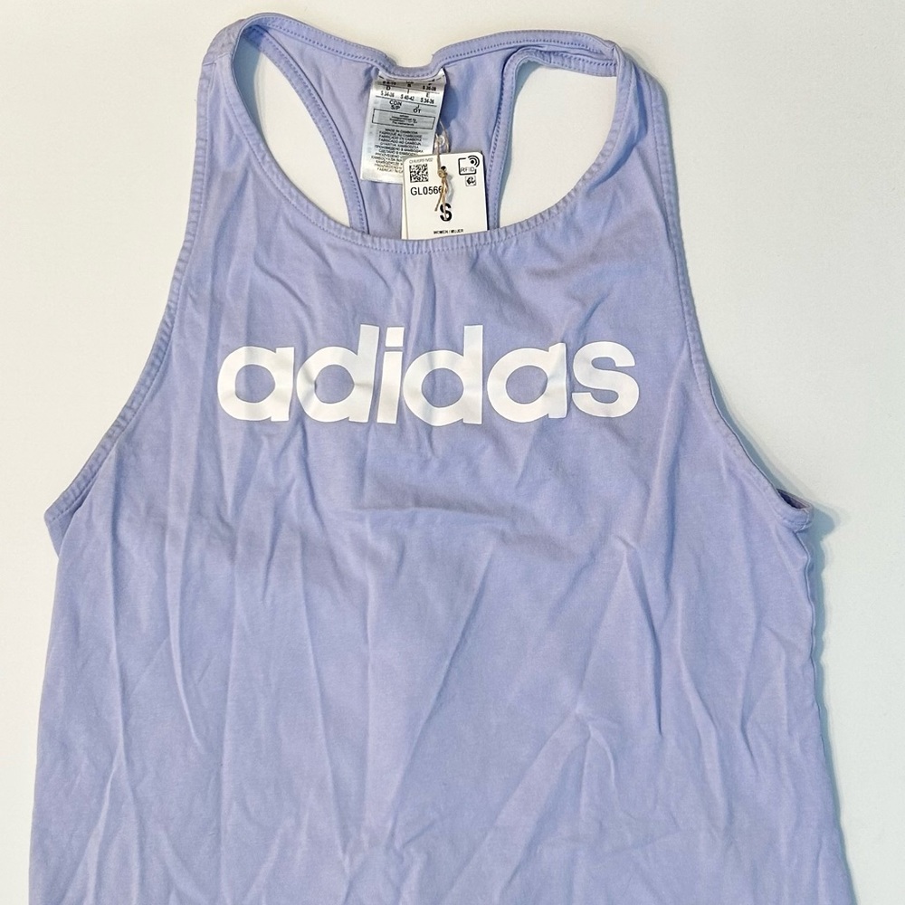 Adidas Womens Essentials Loose Logo Tank Top, Clear Lilac/White, small